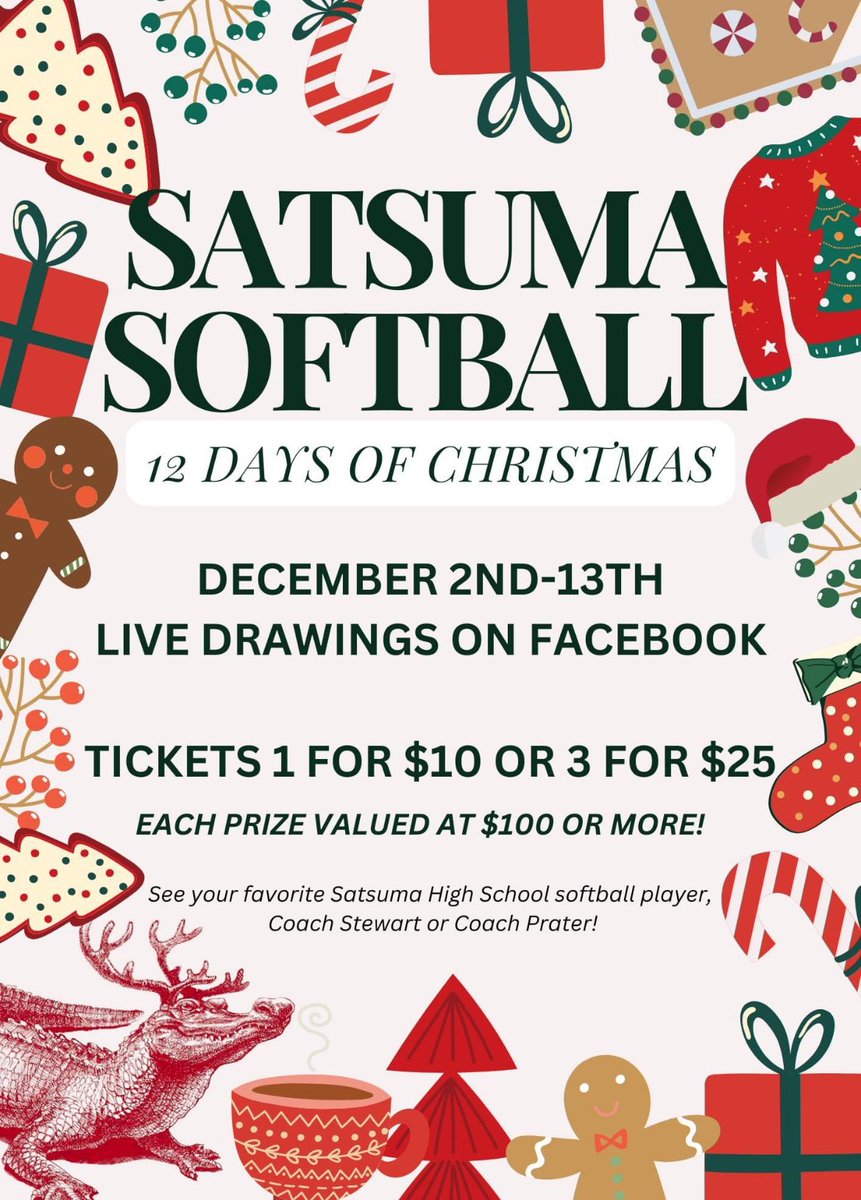 Please contact one of our players for tickets.        
Only Two weeks left. 🐊🥎