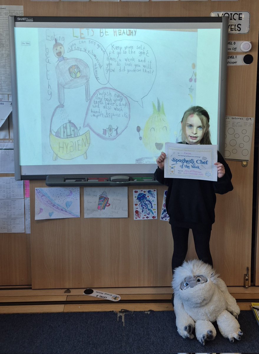 Well done to our Spaghetti Chef of the week. She created a fantastic persuasive poster about keeping healthy 🌟 👩‍🍳  🌟 #storykitchen <a href="/StMonicaMilton/">🌈StMonicasMilton🌈</a>