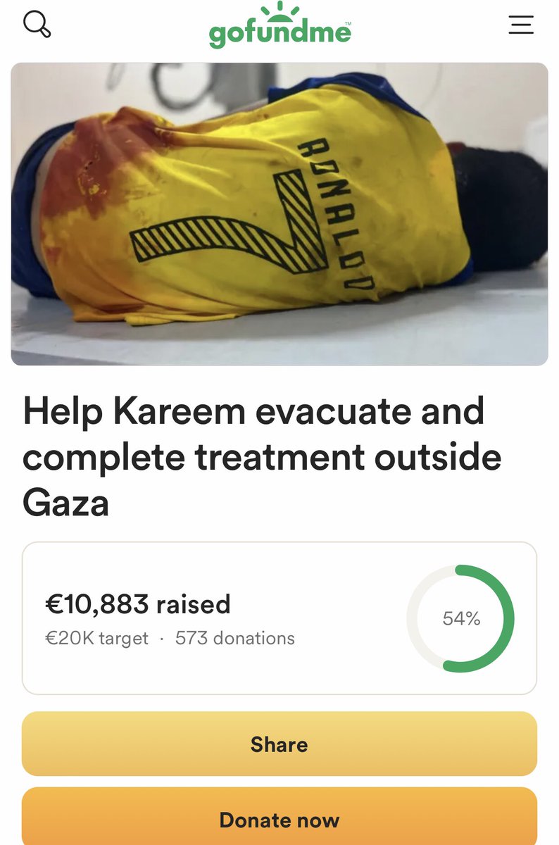 Donations are going slow, we only need €117 to hit €11000 ‼️

Kareem is losing time and his situation is getting more serious, this is could be a life line for him.

Please help me evacuate my nephew🙏🏻
gofund.me/7213191f