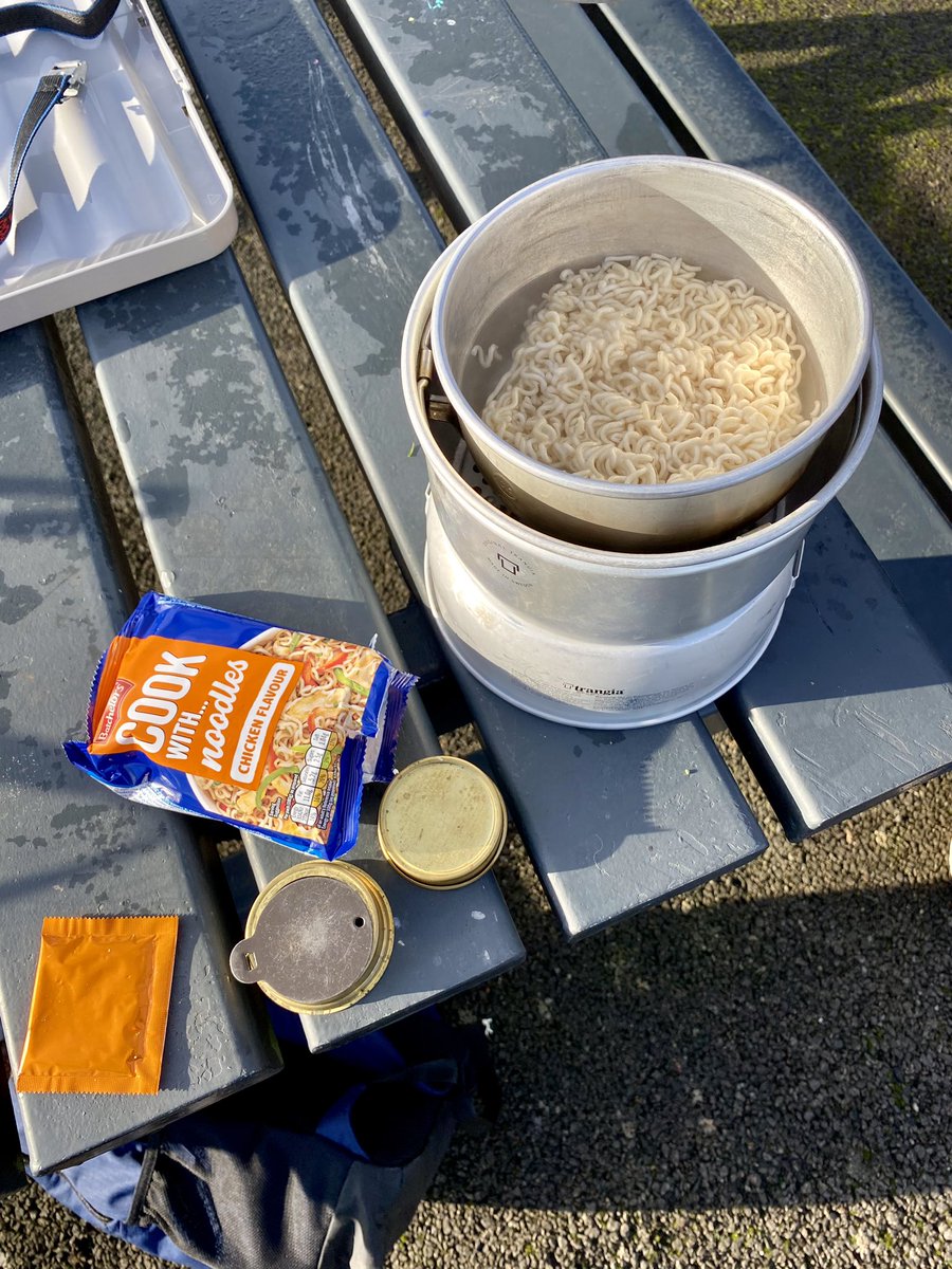1st #DofE exped skills lesson for our S4 adventurers. 
Lessons learned: 
1. Too much water = hungry for longer.  
2. Wind = litter. Get your bin bag set up first. 
3. We will need more nutritious food! #WorkHard #DreamBig #kirkyproud 

🌲 🥾 🗺️ ⛺️ 🔥 🍜 🥾 🌲