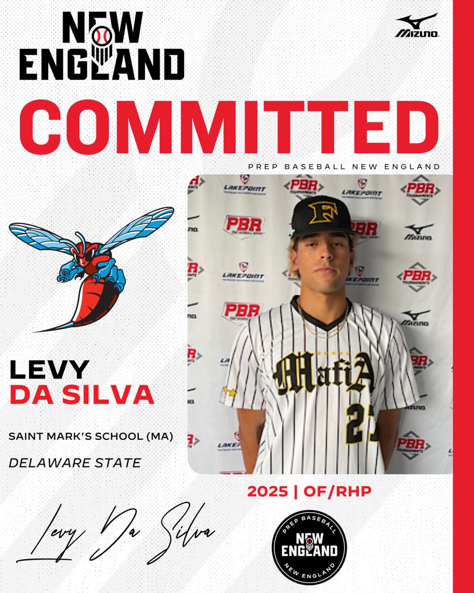 🚨 𝓝𝓮𝔀 𝓒𝓸𝓶𝓶𝓲𝓽𝓶𝓮𝓷𝓽 🚨

👏 Congratulations to ‘25 Levy Da Silva (Saint Mark's School, MA) on announcing his commitment to Delaware State!

👤 loom.ly/LqhiyjQ

#BeSeen #Committed | <a href="/prepbaseball/">Prep Baseball</a>