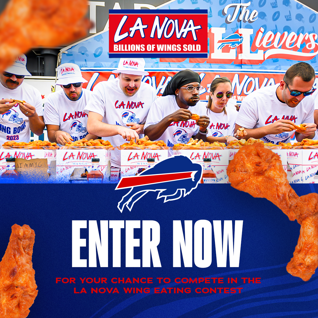 The most Buffalo thing ever. 🍗

Bring your appetite to the @LaNovaWings Chicken Wing Eating Contest this Sunday: bufbills.co/3YNuI2M