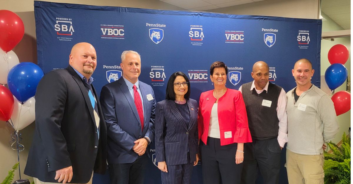InventPennState's tweet photo. The new Veteran Business Outreach Center (VBOC) at @penn_state is officially open! 🎖️

@SBAgov #Veterans #NVSBW24 #VBOC #VeteranEntrepreneurs https://t.co/HhCVJHWvMH