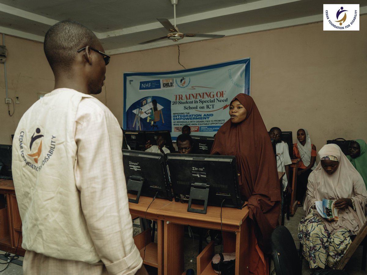 Cedar4Disabilty's tweet photo. In our drive to strengthen self reliability, social productivity &amp; create equitable opportunities, @Cedar4Disabilty continues with #enABLE-TechHub, an initiative to train inschool children with disabilities on tech programs at Borno Special School, with @StreetChildng https://t.co/W6o0pSFcla