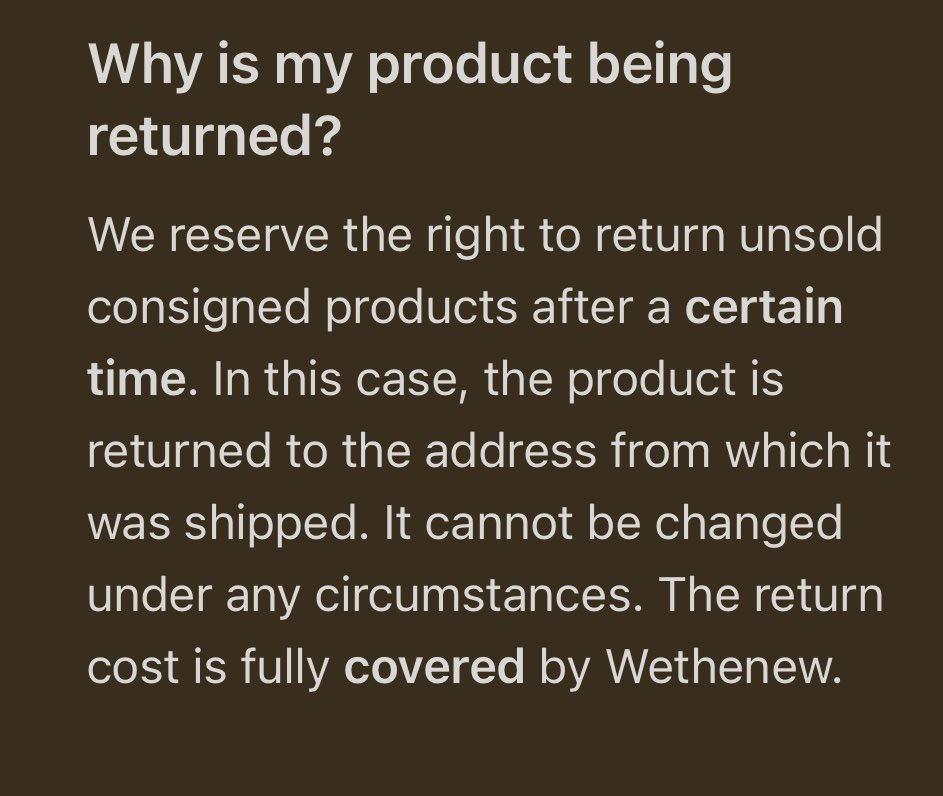 ey <a href="/wethenewfr/">Wethenew</a>
why I need to pay return costs of my consigned pairs if I don’t want them to be returned??
What about this👇
I just need an answer or we will have problems.