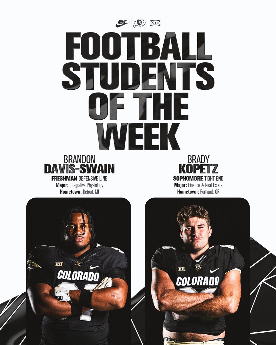 📚

Brandon Davis-Swain &amp; Brady Kopetz are our football students of the week 🙌