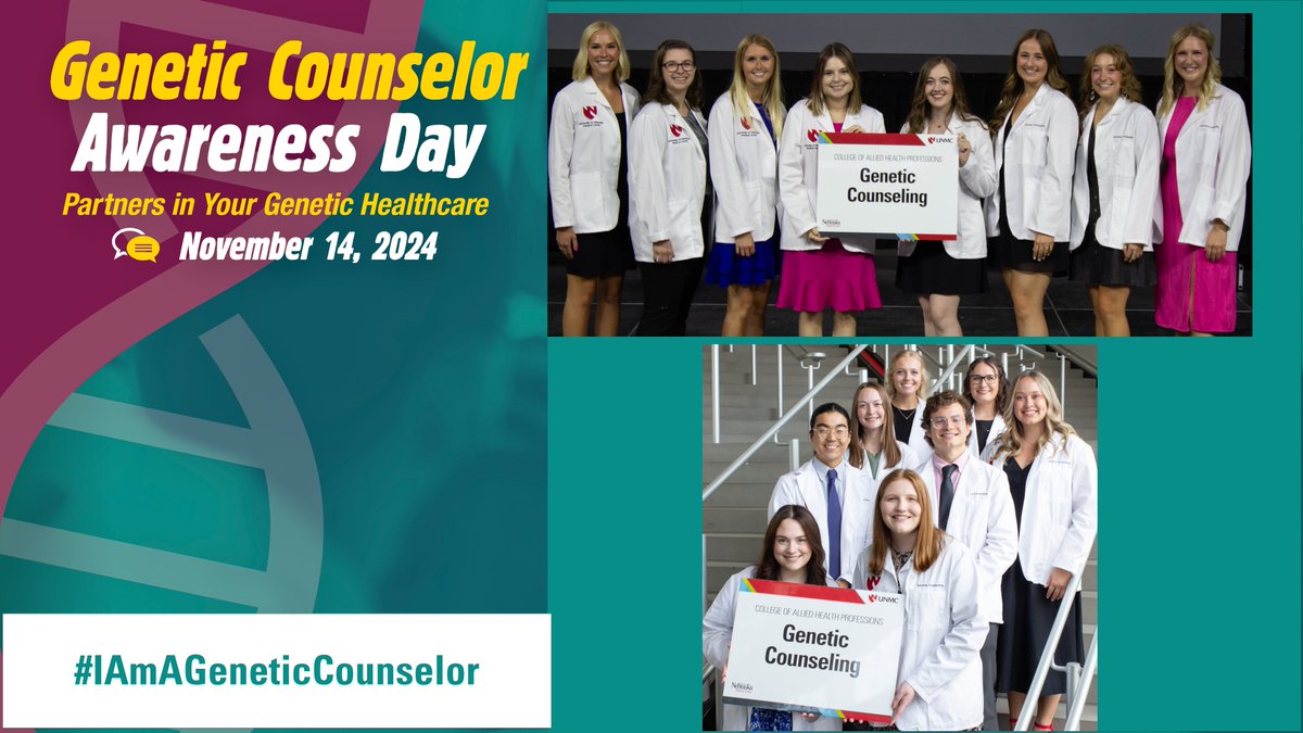 Today we celebrate the incredible work of genetic counselors who guide and empower patients every day. We😍our #UNMCGeneticCounseling students! #GeneticCounselorAwarenessDay