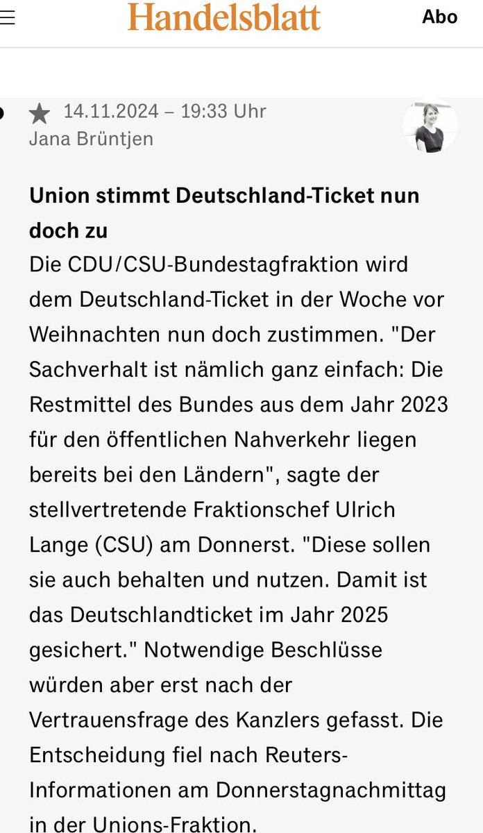 Wenns es echt und wirklich so gemeint ist, eine sehr gute Nachricht fürs #Deutschlandticket. Schön, dass demokratische Parteien im Sinne der Sache zusammenarbeiten können.