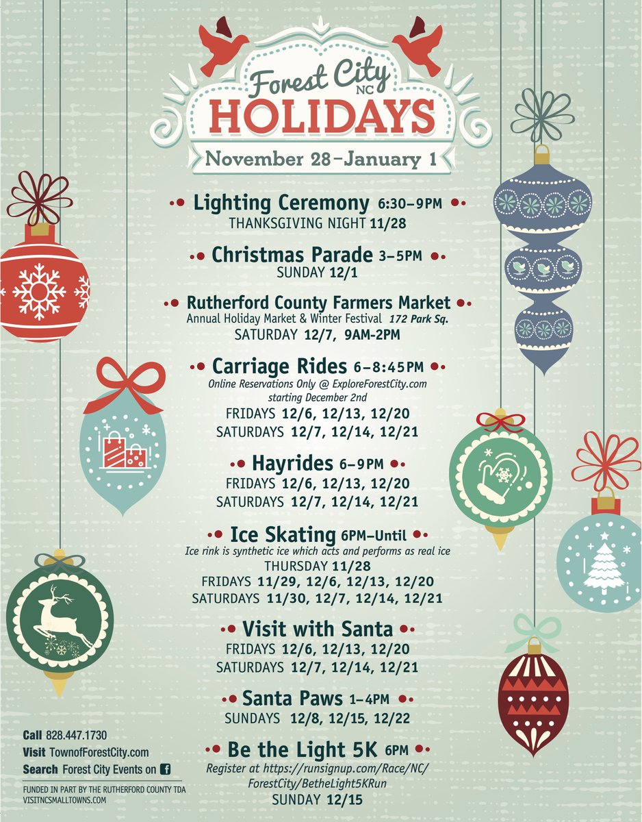 discover_fc's tweet image. We hope you'll join us this holiday season in downtown Forest City! 🎄

For more info, visit: townofforestcity.com.