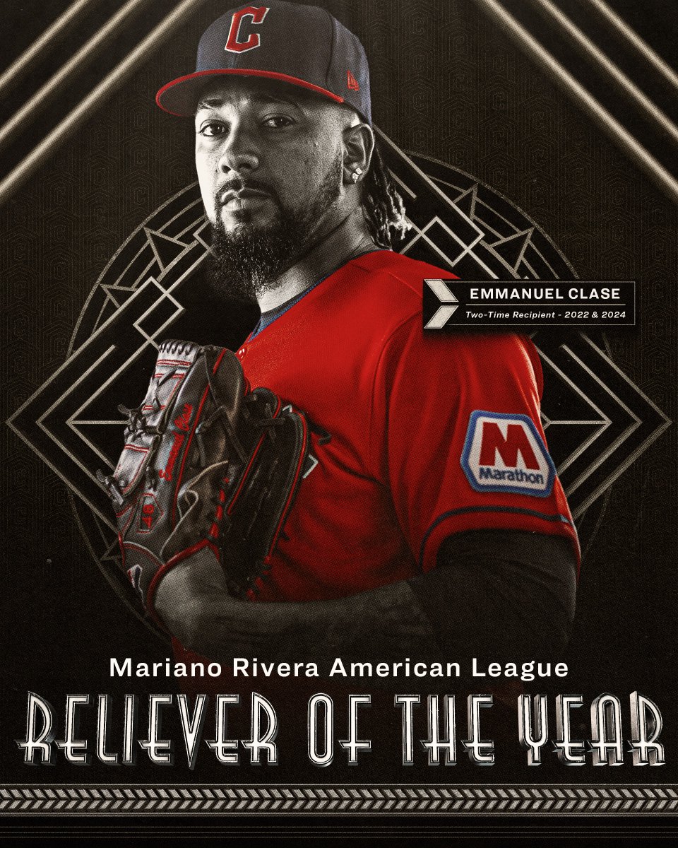 The best reliever in baseball gets his flowers. 💐

Emmanuel Clase has been named the American League Reliever of the Year for the second time in his career.

#ForTheLand