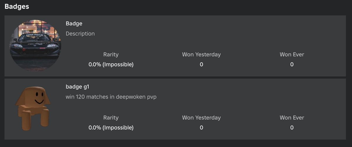 lilygia's tweet image. Another Badge has been added to the possible Dec Event hub! 
This one is the Classic Dog and says &quot;win 120 matches in deepwoken pvp&quot; 😂😜
Ty @cazmir777
#Roblox #RobloxEvent