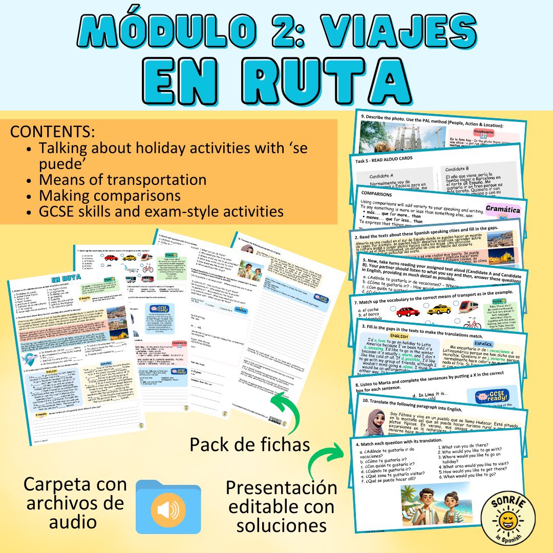 El 1er módulo para preparar el nuevo GCSE ha funcionado a las mil maravillas y ¡no esperamos menos del segundo! ‘En ruta’ es el material perfecto para hablar de los viajes usando “se puede” y aprender el uso de las comparaciones con actividades tipo GCSE. RT/comment for the link