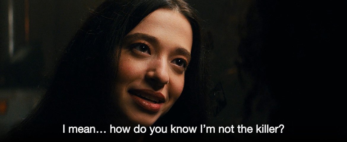 i love how she gave zero shits like she was practically walking around with an “I’M GHOSTFACE” note on her back the whole movie. i just have to respect her for it