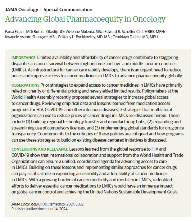 Dana-Farber Center for Global Cancer Medicine (@danafarber_cgcm) on Twitter photo Congratulations <a href="/ErfaniParsa/">Parsa Erfani</a> on your new article, “Advancing Global Pharmacoequity in Oncology.”
jamanetwork.com/journals/jamao… #HealthEquity <a href="/temidayo/">Dayo Fadelu</a> Congratulations <a href="/ErfaniParsa/">Parsa Erfani</a> on your new article, “Advancing Global Pharmacoequity in Oncology.”
jamanetwork.com/journals/jamao… #HealthEquity <a href="/temidayo/">Dayo Fadelu</a>