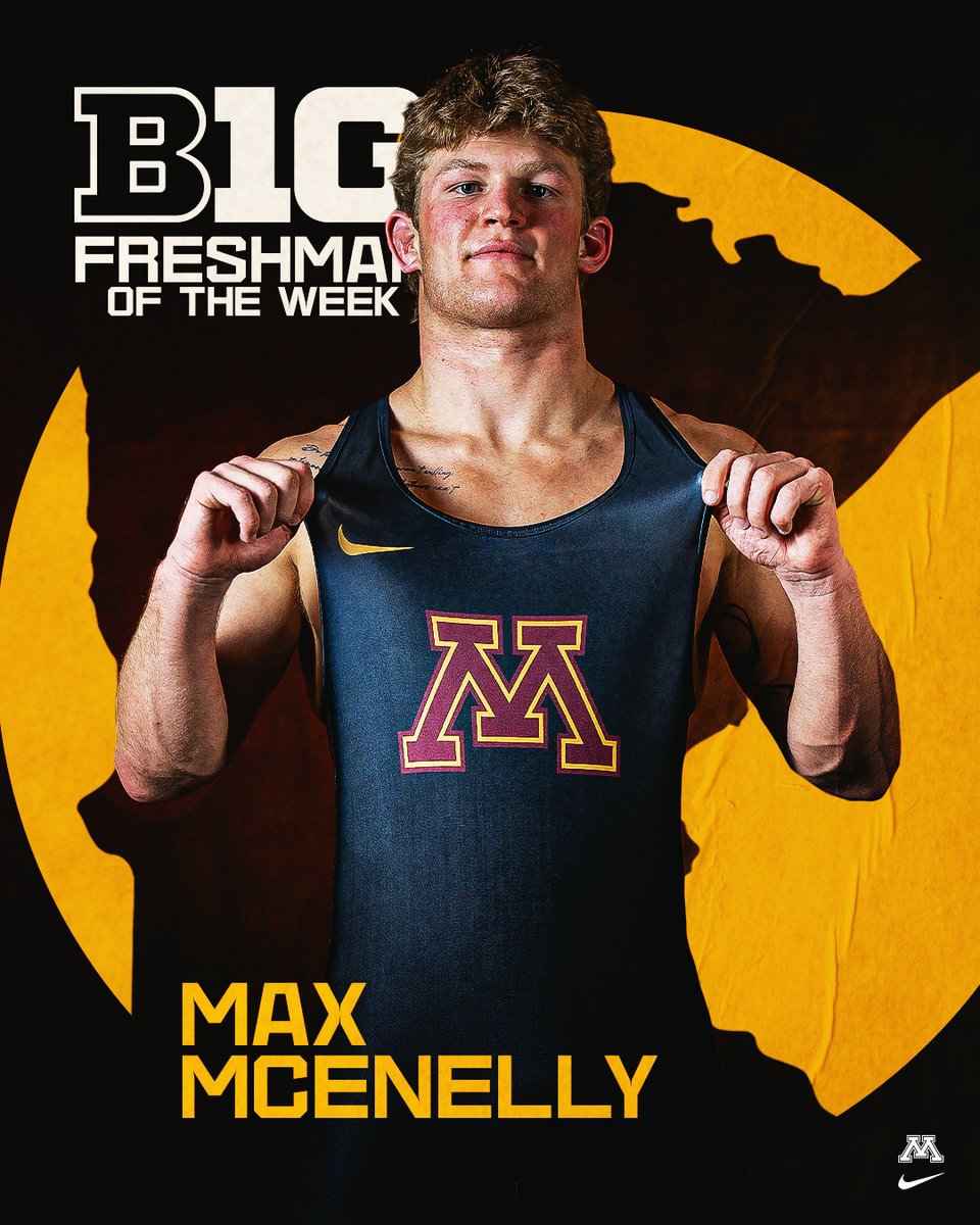 GopherWrestling's tweet image. ▪️ 184-pound champ at the Mountaineer Invite

▪️ 3 matches, 3 tech fall wins

▪️ Outscored opponents 61-14

▪️ Did not give up a takedown 

#Gophers Max McEnelly is your @B1GWrestling Freshman of the Week!