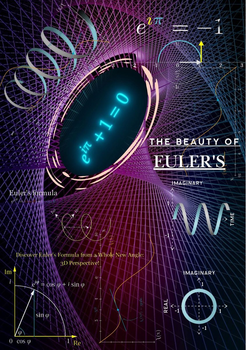 mathtwosee's tweet image. Euler&apos;s identity (e^(iπ) + 1 = 0) is a reminder that even in the abstract world of mathematics, there&apos;s a deep connection between seemingly disparate concepts.

What happens when you combine zero, one, pi, and the square root of negative one?  You get Euler&apos;s identity!😍 #math