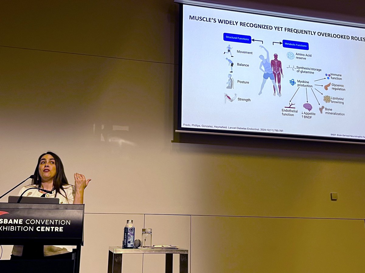 We’re off to a great start at the <a href="/AuSPENfeed/">AuSPEN</a> 2024 ASM!

The incredible <a href="/DrCarlaPrado/">Carla Prado, PhD, RD, FCAHS</a> sharing her career journey &amp; highlighting the importance of #muscle in #health. 

We’re learning, laughing, &amp; doing karaoke together! 🤣

So happy to be here w so many friends &amp; colleagues 🙌🏻