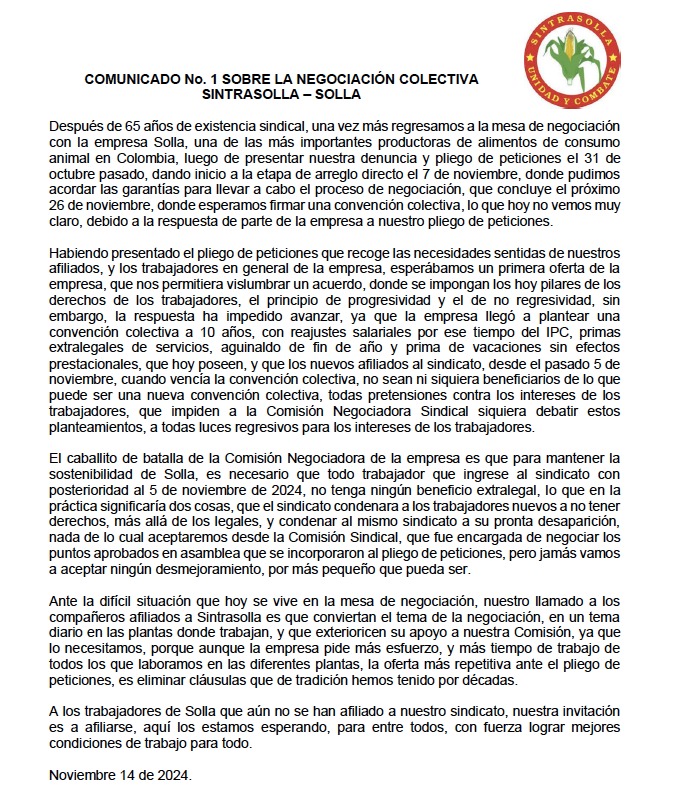 SINTRACARCOL (1947) tweet media