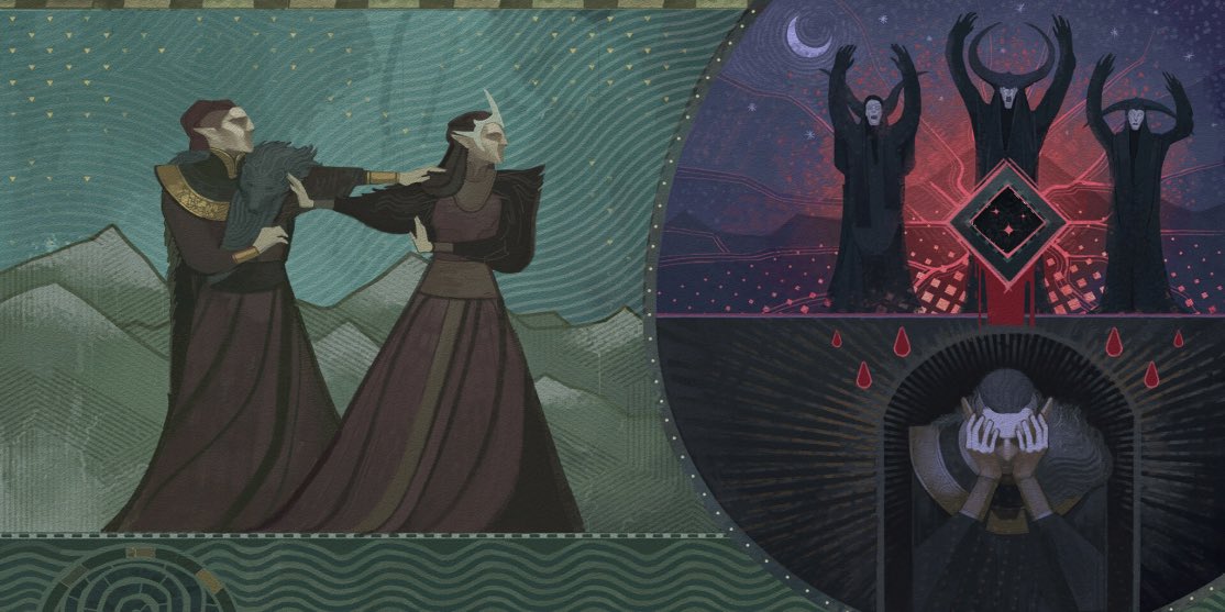 GhilDirthalen's tweet photo. #veilguardspoilers 

I keep seeing the same in game image of the memory murals, so i grant you all the ripped texture 🫶 (pt1) https://t.co/SIF5O88Erd