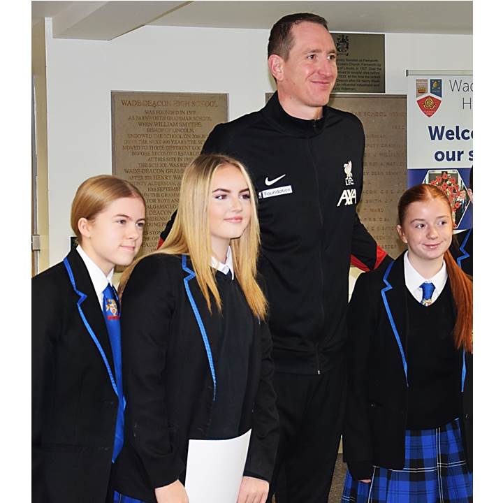 wadedeacon's tweet photo. @X 🎉 Proud Moment at Wade Deacon! 🎉 Yesterday, we welcomed Chris Kirkland, who presented certificates to our Year 9 &amp; 10 girls in the LFC programme! From an inspiring 18-year career to founding YAPA Chris’s journey motivates us all. Thank you, Chris! 🌟🏆 https://t.co/EDxilLiSmX