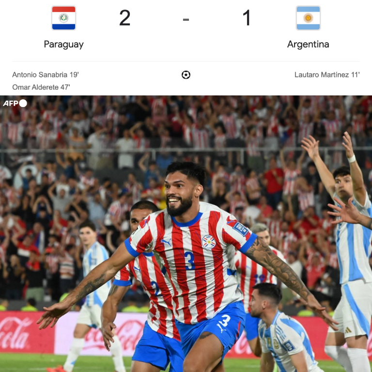 ¡¡LA ALBIRROJA VENCIÓ A LOS CAMPEONES DE TODO!! Con golazos de Sanabria (espectacular chilena) y Alderete, Paraguay remontó y derrotó a Argentina en las mejores eliminatorias del mundo. Noche de fiesta en Asunción. El gol tempranero de Lautaro Martínez no lo desconectó.