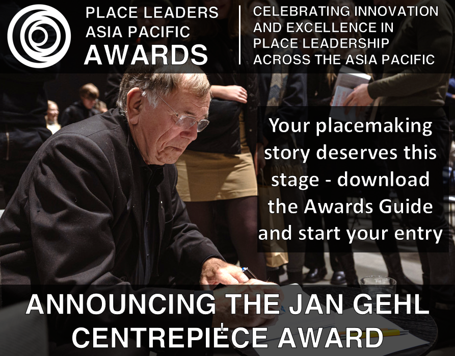 Big News in Placemaking! The Place Leaders Asia Pacific Centrepiece Award is now the 🥇 Jan Gehl Centrepiece Award, celebrating Jan Gehl's legendary impact on people-centred urban design! 🔗 Download the Awards Guide with newly refreshed Award categories - bit.ly/PLAwards2024