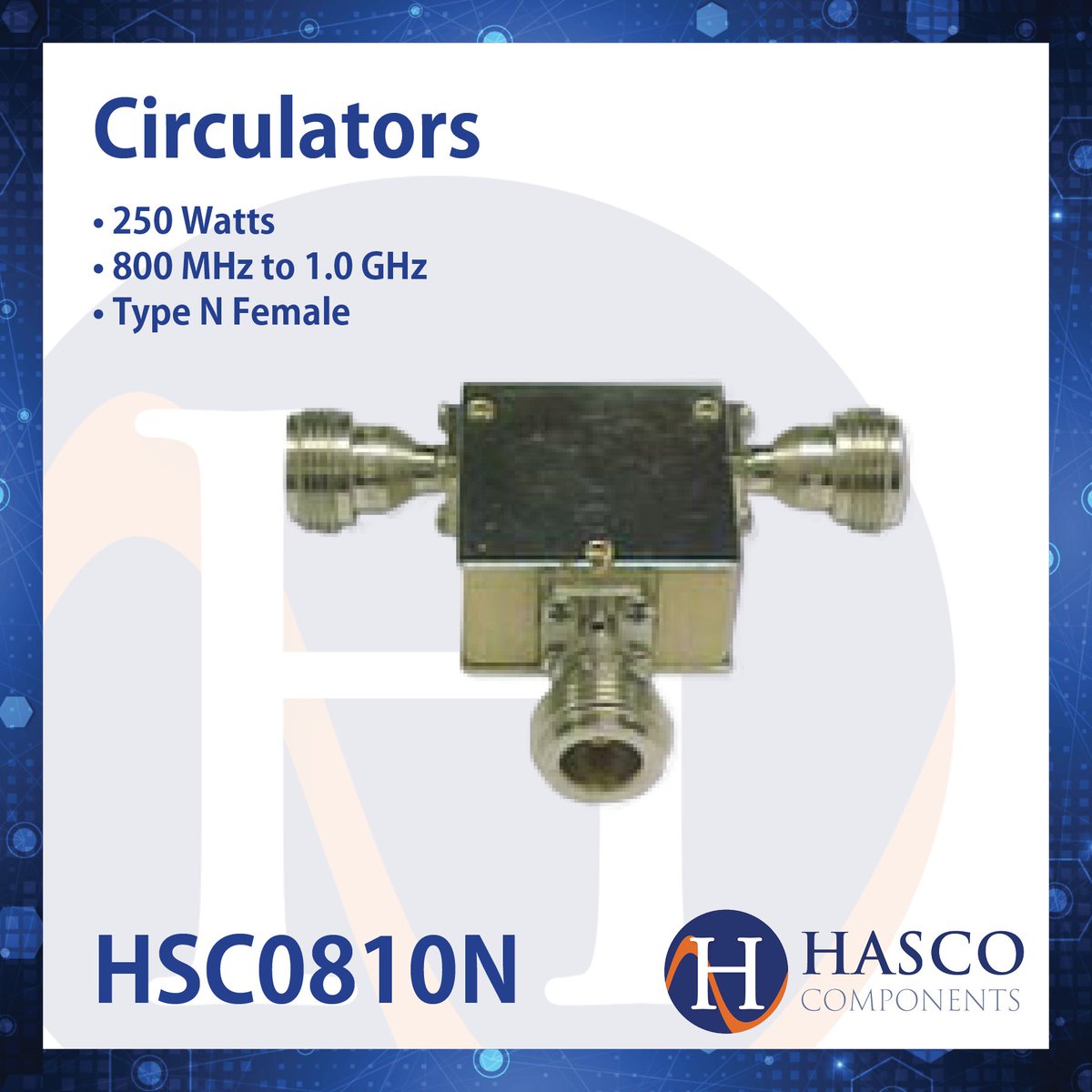 hascorf's tweet image. Achieve Reliable Signal Control with Our Circulators
Our RF circulators provide reliable signal control and isolation, ensuring optimal performance in telecom and defense systems. Discover how our circulators can improve your RF applications today!
#SignalControl…