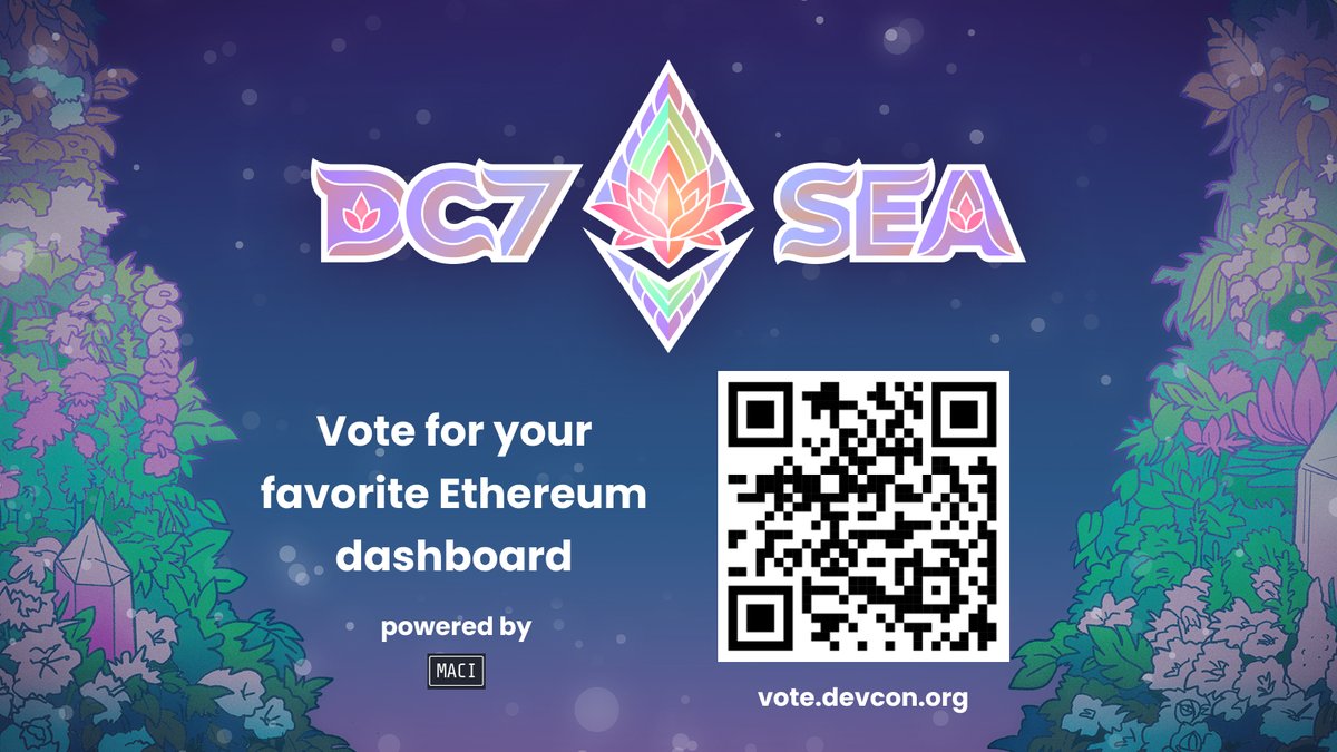 EFDevcon's tweet photo. 1/ The Devcon SEA Quadratic Voting Round powered by
@zkMACI is live!

Don't miss your chance to vote &amp; help allocate $250K to the best educational dashboards during Devcon. https://t.co/a81XqrMvE9
