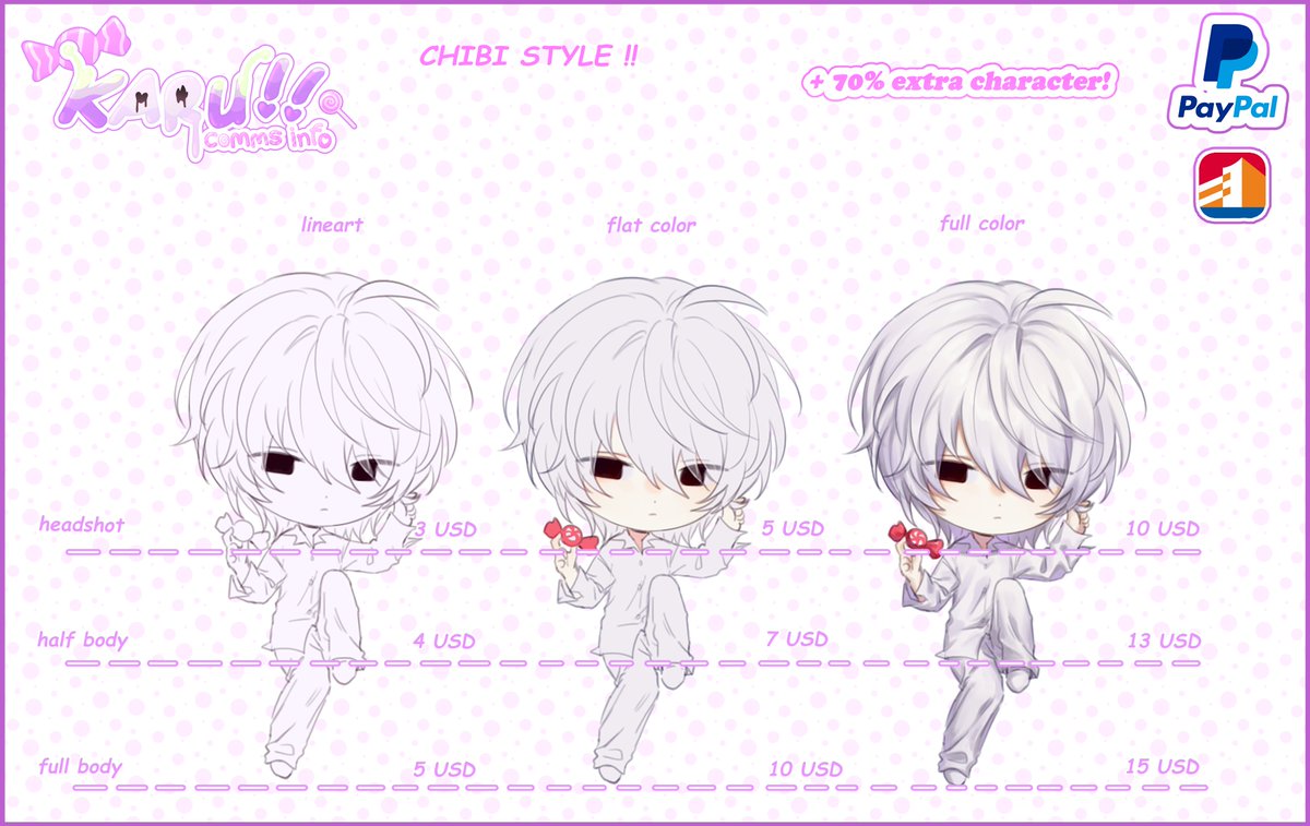 ‼️‼️ actualicé un poco mis precios y ejemplos :3
aquí están divididos por cada estilo!! abajito pongo ejemplos de cada uno
me dan rt porfi tengo hambre pls!!
#commissionsopen #comisionesabiertas