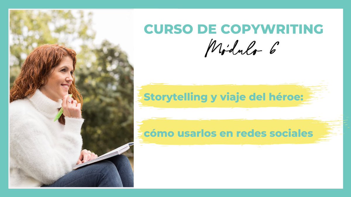 🔝¿Te encantaría escribir #historias en #Instagram que impacten?
En el módulo 6️⃣ del curso GRATIS de #copywriting descubrirás: 
✔Qué es el storytelling.
✔Las 12 etapas del viaje del héroe.
➕3 tipos de storytelling para usar en tus textos.👇🏼Aquí tienes👇🏼
i.mtrbio.com/njtwthmrzp