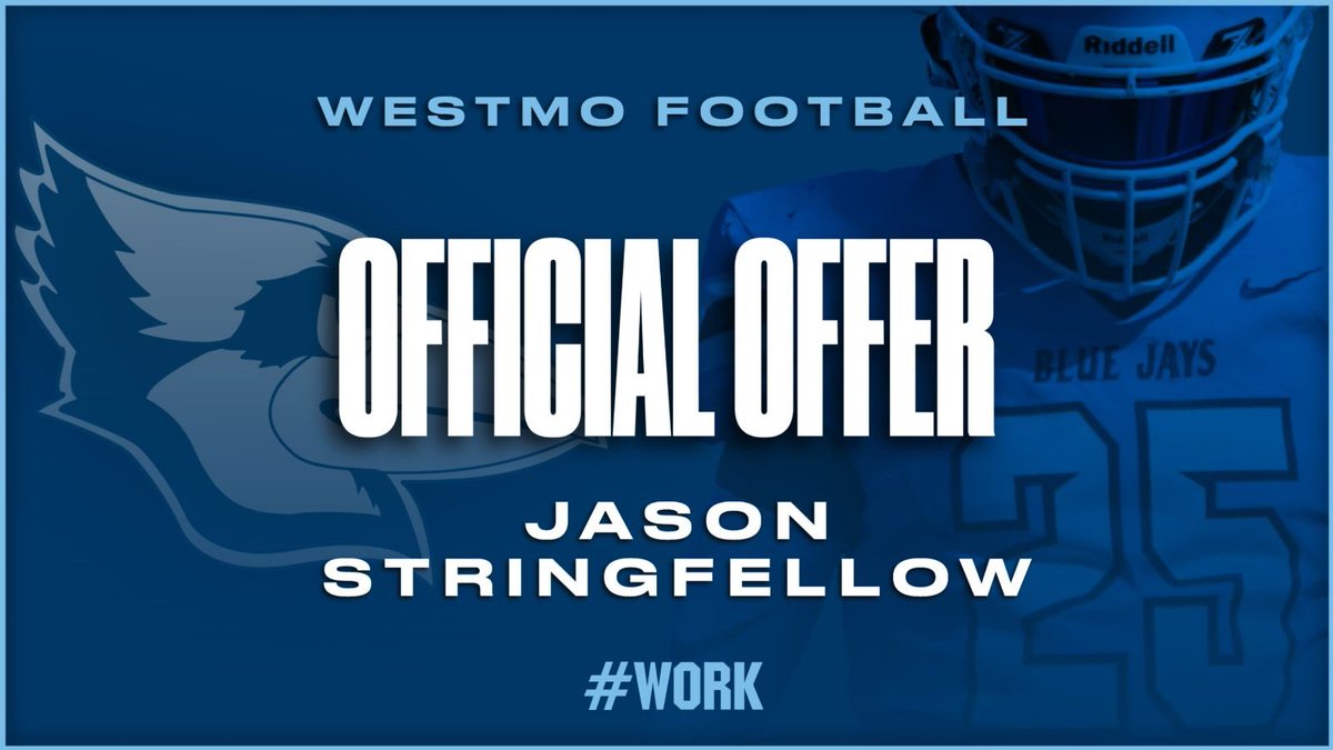 Jason Stringfellow (@jasonstringfel7) on Twitter photo After a great conversation with <a href="/CoachKoustmer/">Coach Koustmer</a> I’m blessed to receive an offer to play at <a href="/WESTMOFB/">Westminster College Football</a> 🔵⚪️ #AGTG <a href="/Coachchojnacki/">Brent Chojnacki</a> <a href="/Howell_FB/">Howell Football</a> <a href="/JPRockMO/">JP Rock</a> <a href="/GSV_STL/">Gateway Sports Venue</a> After a great conversation with <a href="/CoachKoustmer/">Coach Koustmer</a> I’m blessed to receive an offer to play at <a href="/WESTMOFB/">Westminster College Football</a> 🔵⚪️ #AGTG <a href="/Coachchojnacki/">Brent Chojnacki</a> <a href="/Howell_FB/">Howell Football</a> <a href="/JPRockMO/">JP Rock</a> <a href="/GSV_STL/">Gateway Sports Venue</a>
