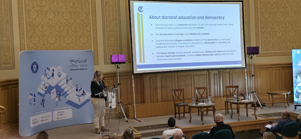 Eurodoc (@eurodoc) on Twitter photo 👩🎓Today the Eurodoc President <a href="/PilSaugmann/">Pil Maria Saugmann</a> was a speaker at the UEFISCDI Conference 2024 on Rethinking Research Assessment organised by <a href="/uefiscdi/">uefiscdi.ro</a>, <a href="/OpusEu/">OPUS.eu - Open and Universal Science Project</a>, <a href="/CoARAssessment/">CoARA</a>, <a href="/ScienceEurope/">Science Europe</a>, and UNESCO Chair on Science and Innovation Policies in Bucharest, Romania. 👩🎓Today the Eurodoc President <a href="/PilSaugmann/">Pil Maria Saugmann</a> was a speaker at the UEFISCDI Conference 2024 on Rethinking Research Assessment organised by <a href="/uefiscdi/">uefiscdi.ro</a>, <a href="/OpusEu/">OPUS.eu - Open and Universal Science Project</a>, <a href="/CoARAssessment/">CoARA</a>, <a href="/ScienceEurope/">Science Europe</a>, and UNESCO Chair on Science and Innovation Policies in Bucharest, Romania.