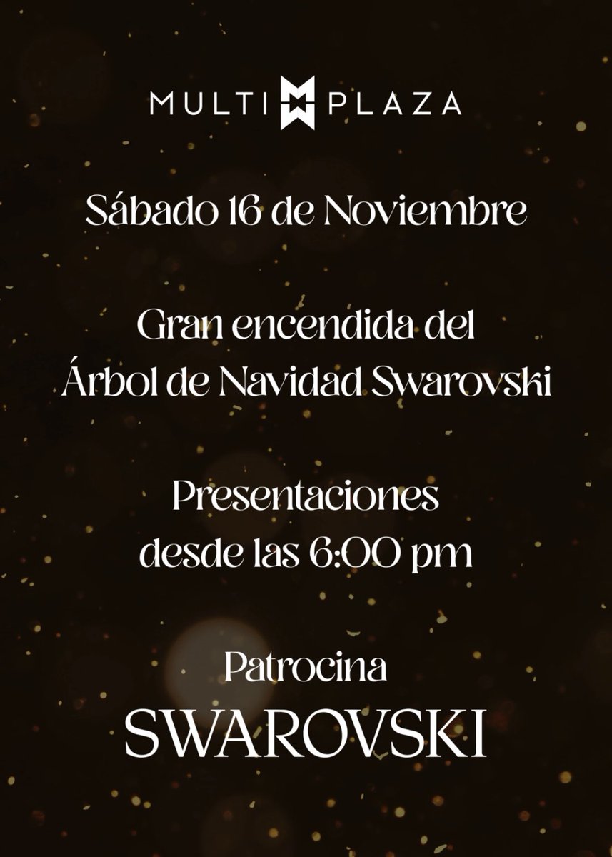 ¡La emoción crece con cada hora! Faltan solo 2 días para encender nuestro árbol de Navidad y dar inicio a la temporada más maravillosa del año.🎄✨ 
🗓️Sábado 16 de noviembre
📍Plaza del Sol
🕣Inicio de presentaciones 6:00pm

¡Te esperamos para dar inicio a la Navidad! 🎄