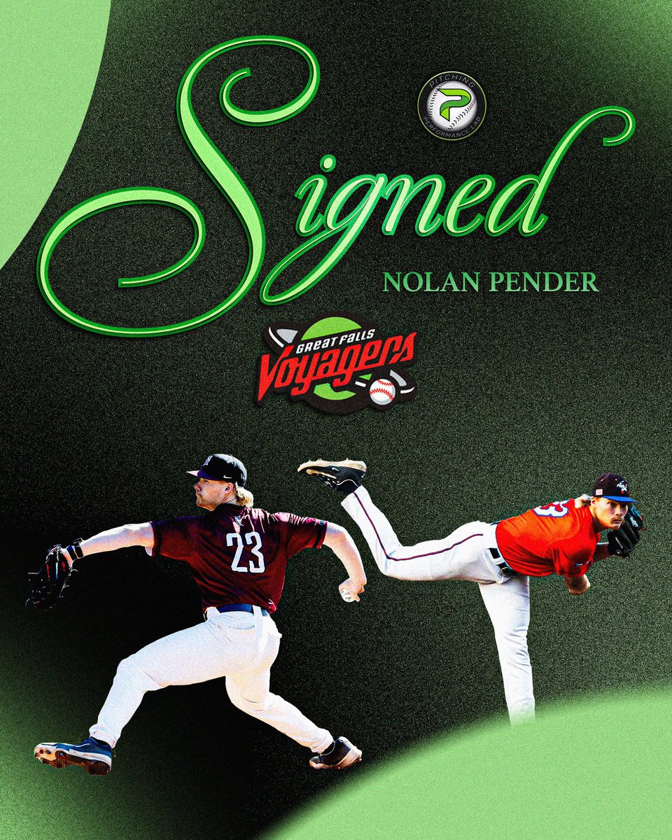 Congratulations to Nolan Pender on signing a professional contract with the Great Falls Voyagers!  We couldn’t be more excited to see him take this next step in his baseball journey. Proud to have him as part of our PPL family – go get 'em
