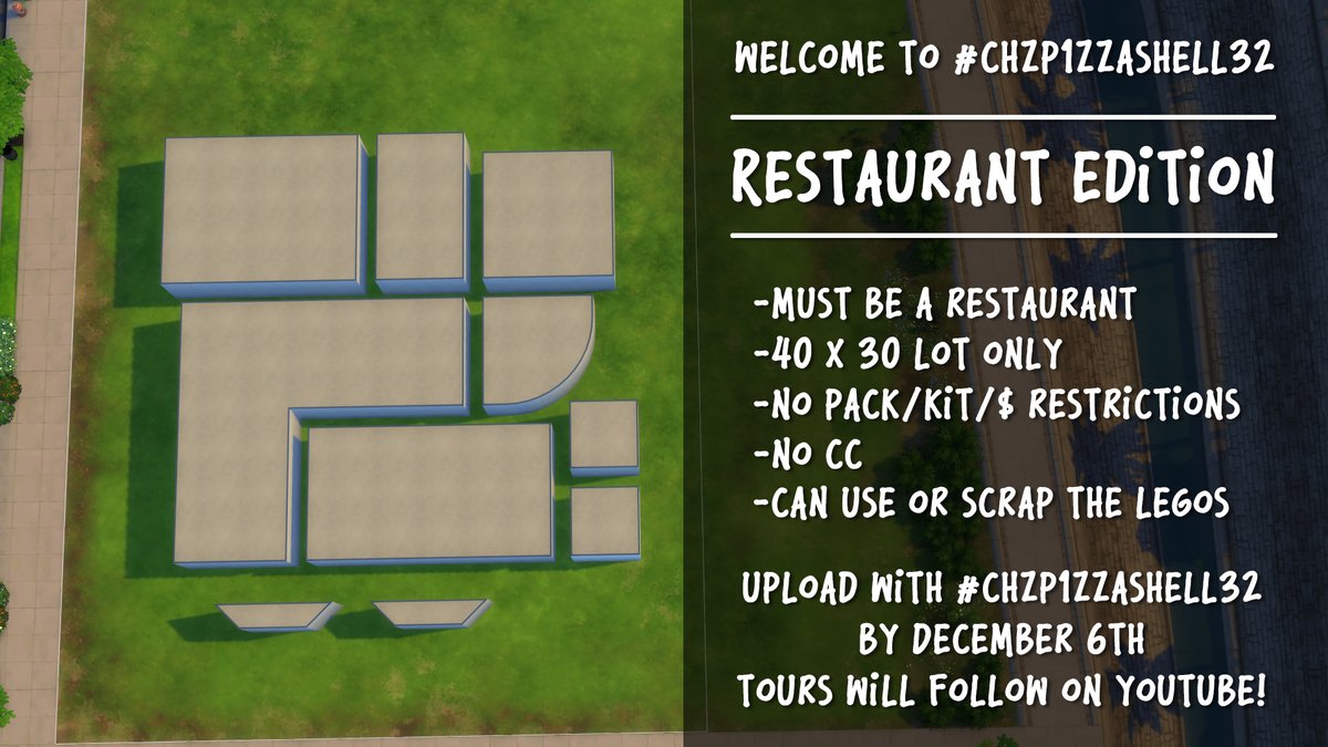 chz_p1zza's tweet photo. Looking for a shell challenge? We're going lot by lot through Newcrest to build a full map! You have until December 6th to submit a restaurant for tours on YouTube! 💖 https://t.co/Nn7Bye3FBn