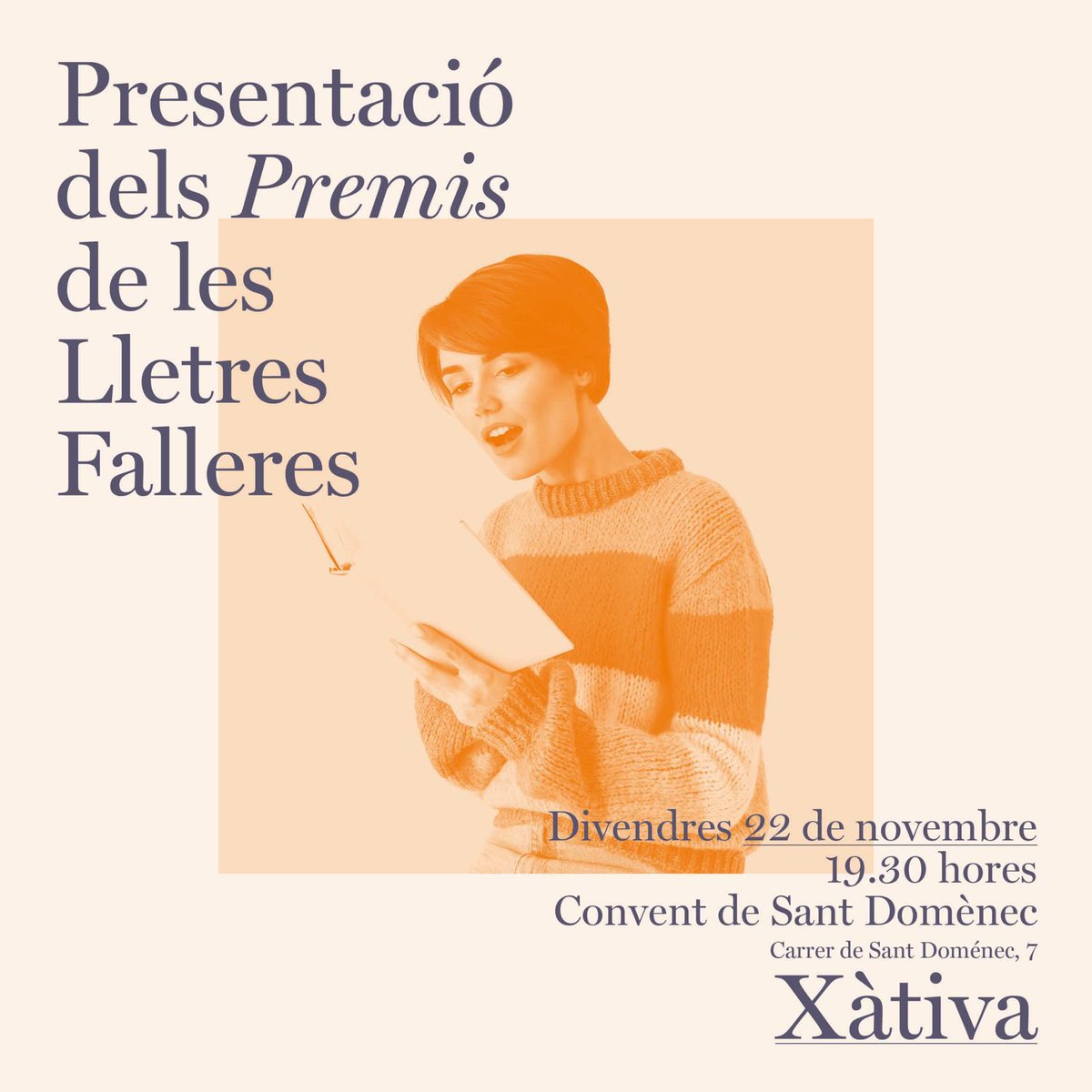 🔥Eiiiiiii! Ens trobaveu a faltar?

📝Apunteu aquesta data:

🗓️El proper divendres 22 de novembre, a les 19:30h, presentem a l’espai cultural del Convent de Sant Domènec de #Xàtiva (c/ Sant Domènec 7) l’edició 2025 dels premis de les Lletres Falleres.

🙌🏻Allí t’esperem!