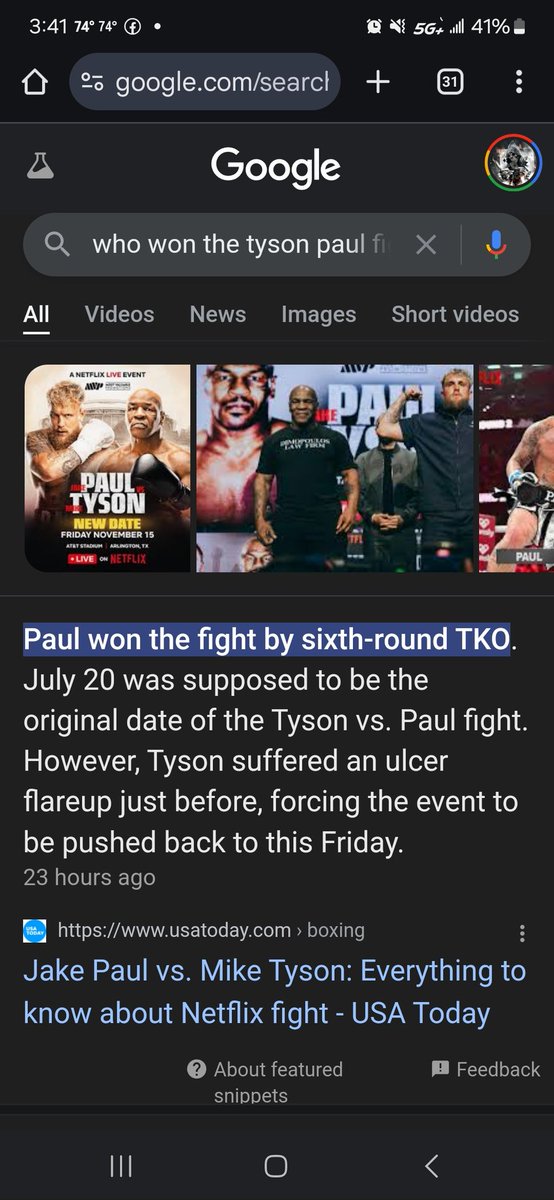 Place your bets on the tyson vs paul fight. The script has been found by google