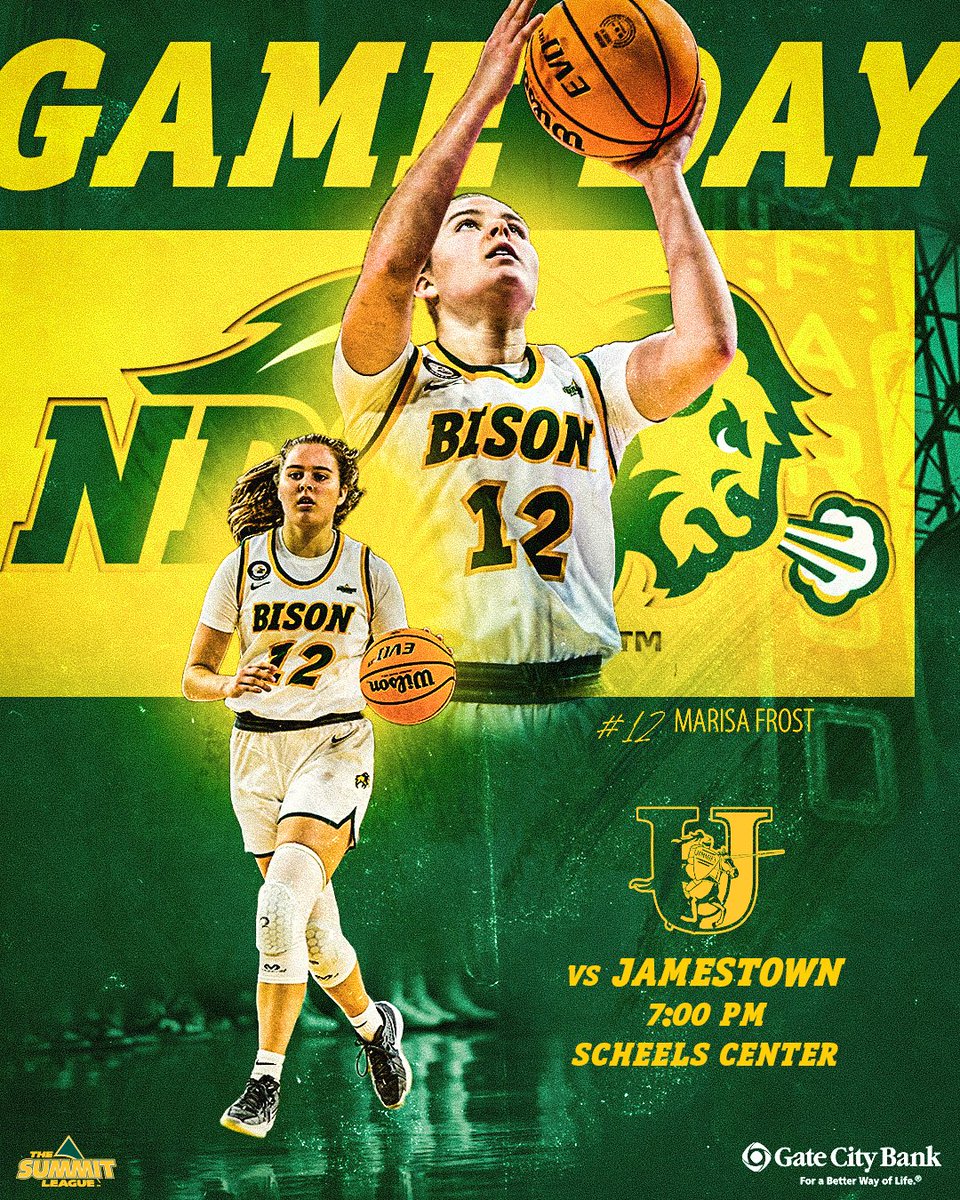 Wrapping up the opening homestand!

🆚: Jamestown
⏰: 7:00 PM
📍: Fargo, ND
🏟️: Scheels Center/SHAC
🎟️: GoBison.com/WBB-tix
☕️: NDSU mug for first 200 FANS
📺: gobison.info/SLN2425
🎙️: gobison.info/LISTEN
📈: gobison.info/48RTzqS