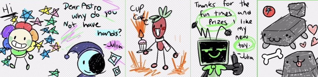 DandysWorldNews's tweet photo. NEW DRAWINGS 🎨

With (you know who) being off the team, that means new drawings! Here is an example of a few children’s drawings made to replace the old ones! (6/8) https://t.co/hC9vXIZSxD