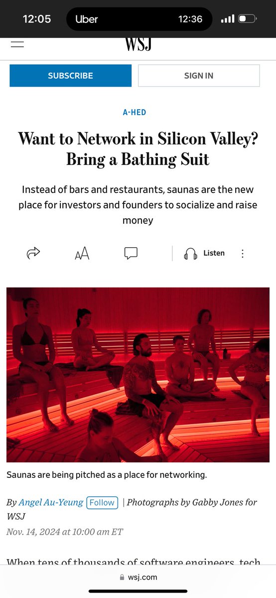 Nice feature for Othership in the Wall St Journal.  We started founder nights 3 years ago and it’s nice to see the term “social sauna” taking off… and saunas becoming mainstream enough to be featured in the WSJ.  What founders knew 3 years ago, many professionals are starting to
