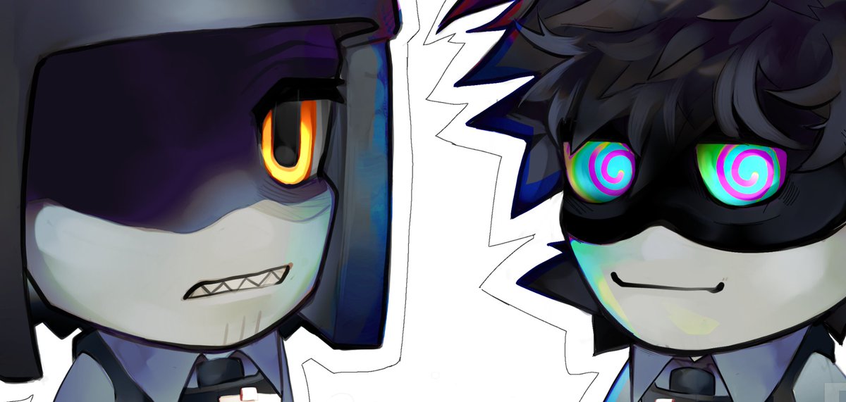 EviiArts's tweet photo. Brought a bit of a "test painting" before drawing main commissions I have ongoing, hh.. 

Those silly little goobers, enjoy! It's nothing serious, just em.

#HLVRAI #chibiart https://t.co/xoPimN9dCD