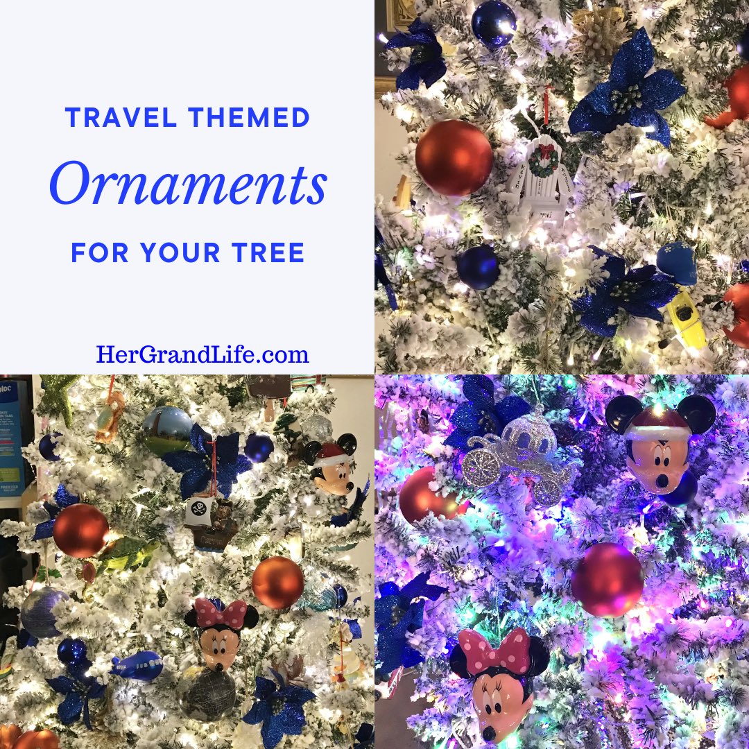 How do you decorate your Christmas tree? Over the years we have brought home ornaments from all our travels to place on our travel themed Christmas tree. It’s so fun to decorate our tree with travel memories. Get travel themed ornament ideas for your tree hergrandlife.com/37151