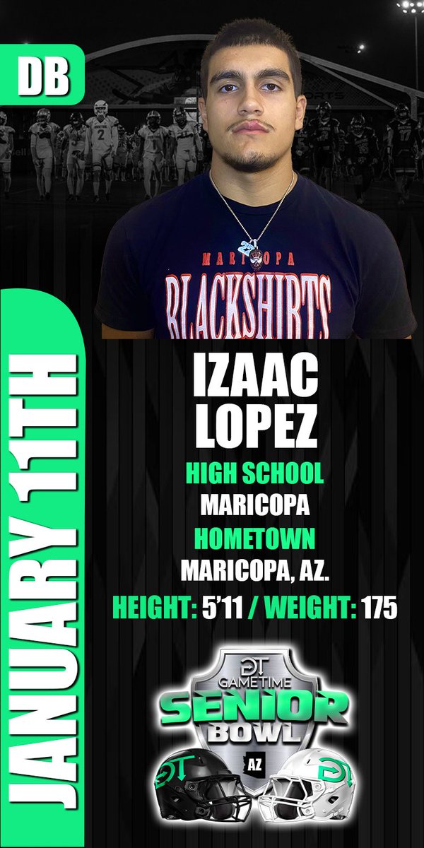Izaac Lopez (@izaaclopez_22) on Twitter photo Thank you <a href="/GametimeRC/">Gametime Recruiting & Consulting</a> can wait to play in the <a href="/GT_SeniorBowl/">Gametime Senior Bowl & Events</a> with my teammates <a href="/TColeman12_/">Terrence Riley-Coleman</a> <a href="/BenedictAhaneku/">Benedict (Benny) Ahaneku Chucha🇳🇬</a> <a href="/DempichJonathan/">Jonathan Dempich</a>
<a href="/One11Recruiting/">One11 Recruiting</a> <a href="/BiggBearrecruit/">Big Bear Recruiting</a> <a href="/TevinRutherford/">Tevin Rutherford</a> <a href="/CoachBauer70/">Andrew Bauer</a> Thank you <a href="/GametimeRC/">Gametime Recruiting & Consulting</a> can wait to play in the <a href="/GT_SeniorBowl/">Gametime Senior Bowl & Events</a> with my teammates <a href="/TColeman12_/">Terrence Riley-Coleman</a> <a href="/BenedictAhaneku/">Benedict (Benny) Ahaneku Chucha🇳🇬</a> <a href="/DempichJonathan/">Jonathan Dempich</a>
<a href="/One11Recruiting/">One11 Recruiting</a> <a href="/BiggBearrecruit/">Big Bear Recruiting</a> <a href="/TevinRutherford/">Tevin Rutherford</a> <a href="/CoachBauer70/">Andrew Bauer</a>