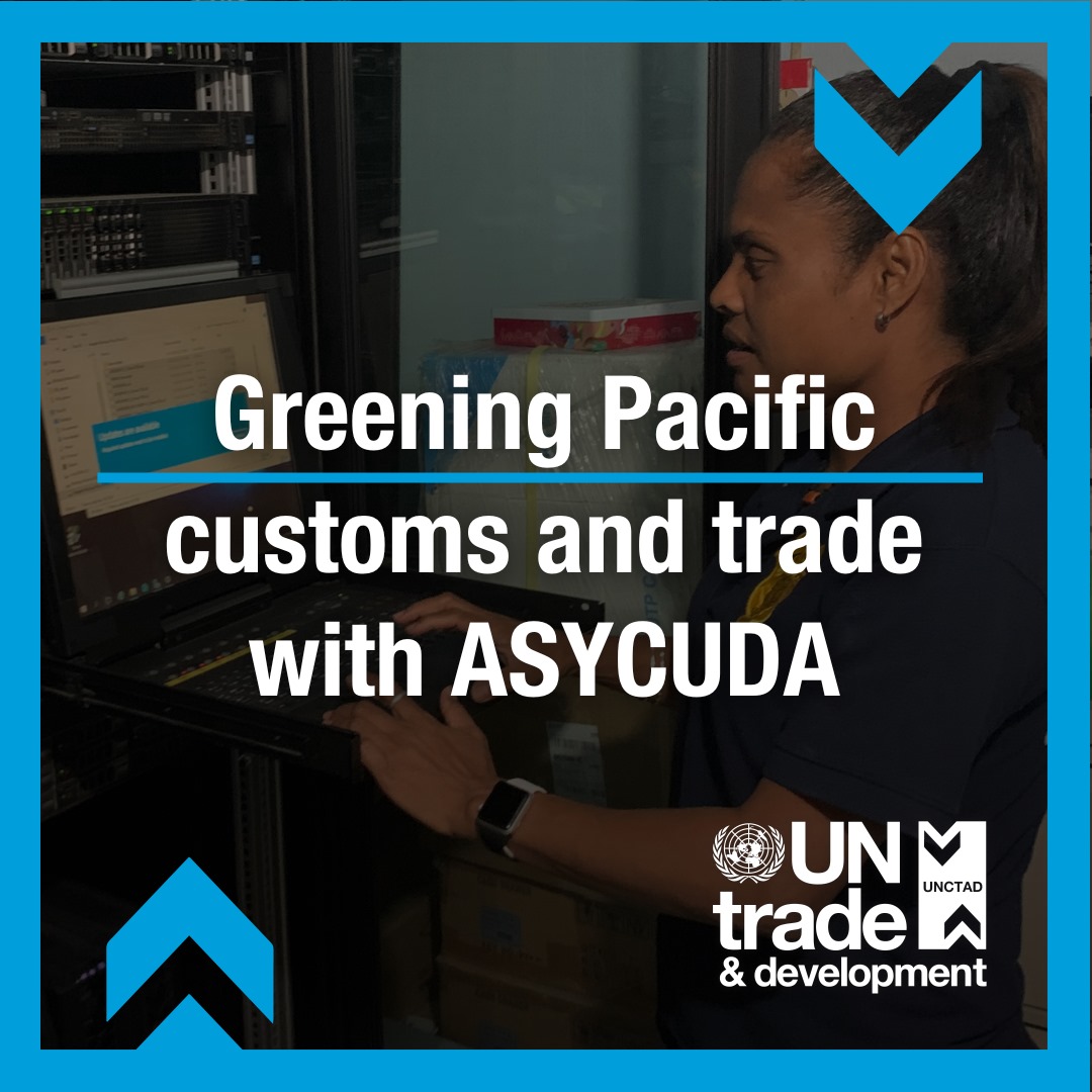 AsycudaPacific's tweet photo. Manual transactions increase the impact on the environment, via transport &amp; paper-based documentation. @UNCTAD’s ASYCUDA, used in 15 #Pacific nations, cuts paper use &amp; emissions. In #Palau, it’s expected to save brokers >$1,000/year by eliminating paper. #greentrade #COP29Baku https://t.co/0nU7wq1ir4