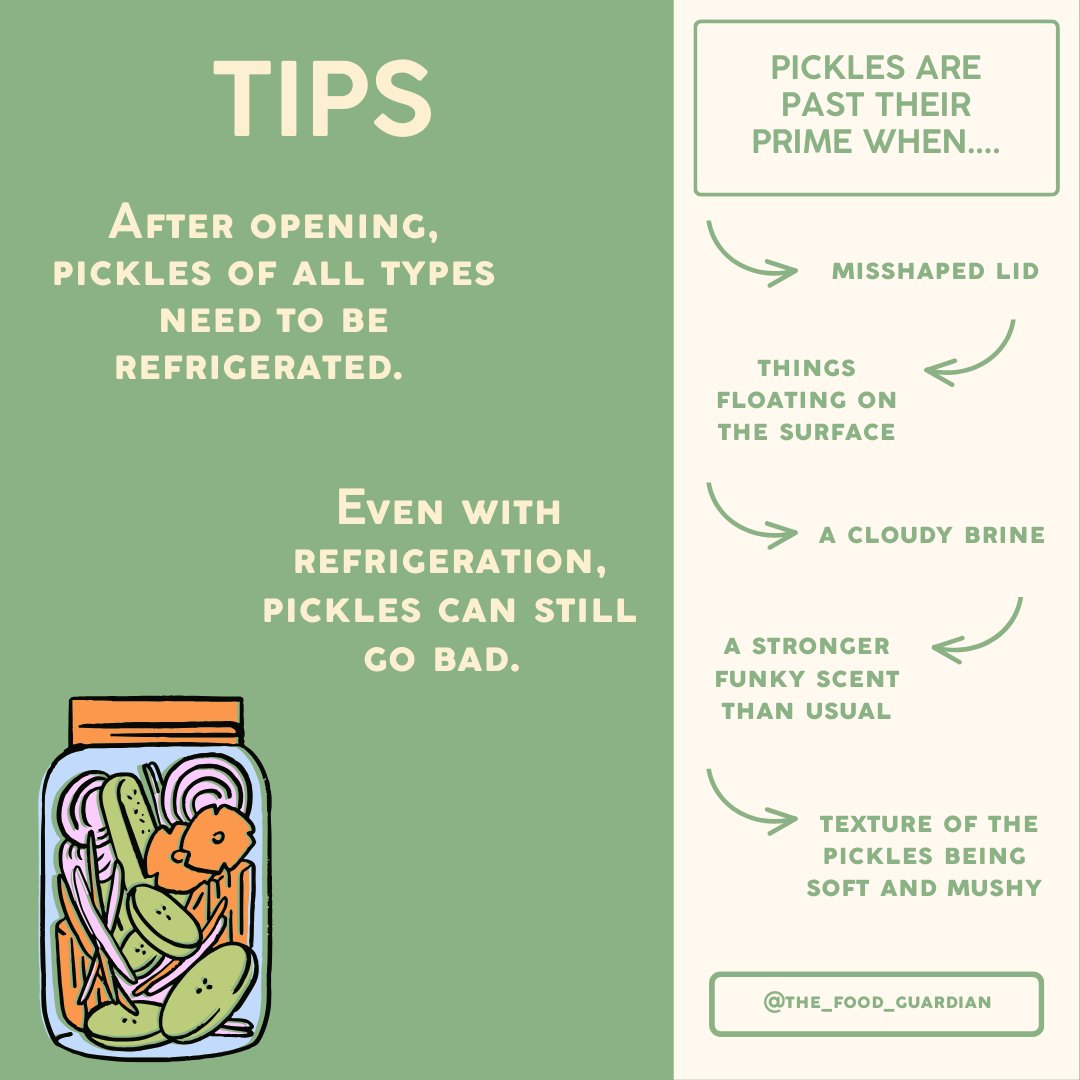 FengsLab1's tweet photo. Happy National Pickle Day! 🥒 Get to know the different types of pickles: cured-type, fresh-pack, and refrigerated pickles. For safe and delicious homemade pickles, always follow validated pickling recipes from trusted sources! 
#foodsafety #pickling #nationalpickleday https://t.co/Nj4yaYMEYr