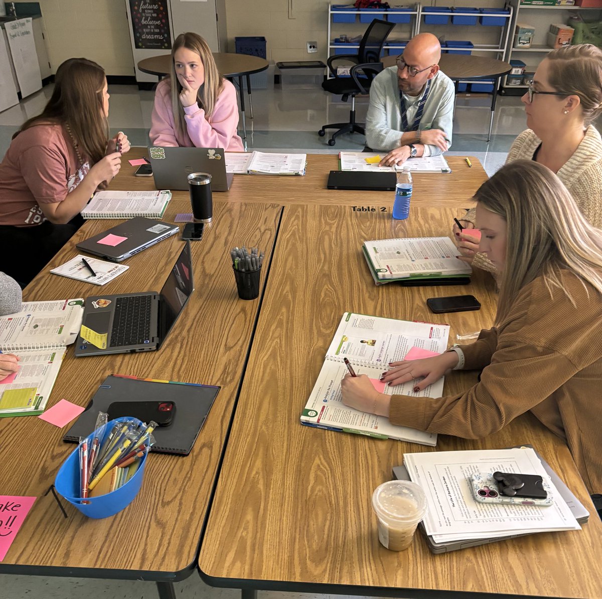 AMES_RTI's tweet photo. It was a WONDERFUL day to celebrate the incredible writing instruction happening in our 2nd-5th classrooms! 🎉 Today’s Targeted Writing PD was focused on incorporating explocit Think-Alouds, and teams had time to plan/script think-alouds for upcoming lessons. #TheWRITEwork 📝#RNEgreatthings @HelloAlexElle @RNEprincipal