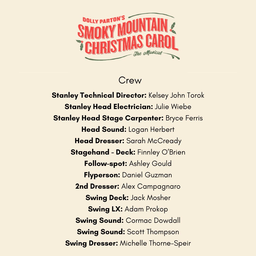 Tonight is the first performance of DOLLY PARTON'S SMOKY MOUNTAIN CHRISTMAS CAROL! Meet the wonderful team bringing this musical to life! 🎄🕯️

🎟️: artsclub.com/shows/2024-202…