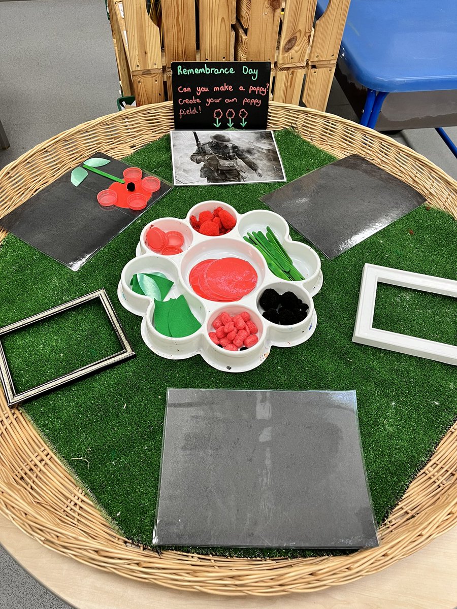 This week Reception children have been learning about Remembrance Day and why it is spoken about now. We used loose parts to create our own images of poppies. #poppy  #poppyappeal #RemembranceDay2024