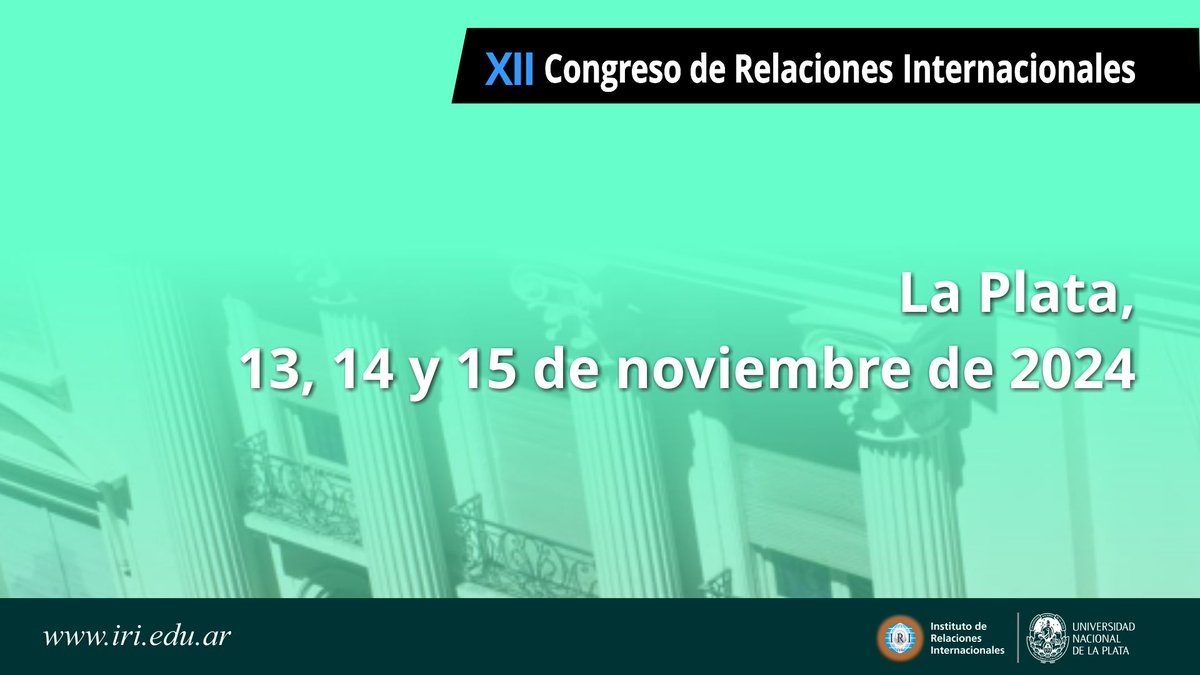 Mañana 15/11 en el XII Congreso de Relaciones Internacionales
buff.ly/4eqfN4s 
- Los Derechos Humanos y las Relaciones Internacionales 
- Medio Oriente en las Relaciones Internacionales 
- Eurasia en el siglo XXI: análisis y perspectivas