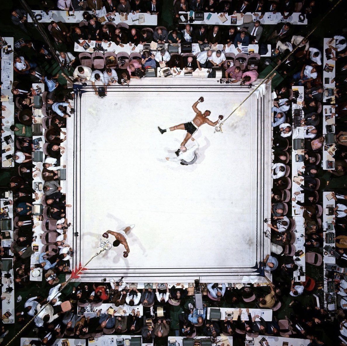 DAZNBoxing's tweet photo. THIS PHOTO 🤯
 
On this day in 1966 🥊
Debuting the Ali shuffle.

📸: @LeiferNeil | @MuhammadAli https://t.co/Yi0YzTumtP